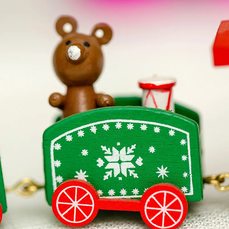Новый Рождественский поезд окрашенный дерево рождественские украшения и Санта