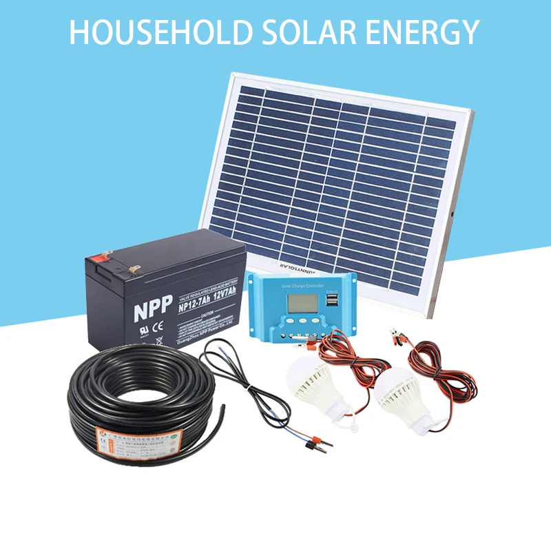 

10W home solar power generation small system battery board mobile phone charging lighting night market outdoor