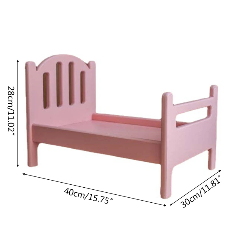 

Newborn Photography Props Furniture Wooden Bed Pink Crib Photo Shooting Posing Accessories for Baby Infant Supplies