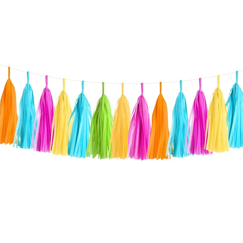 

5pcs/bag Party Supplies Pink Tissue Paper Tassel Garland Hanging DIY Tassel Kit For Bridal Shower