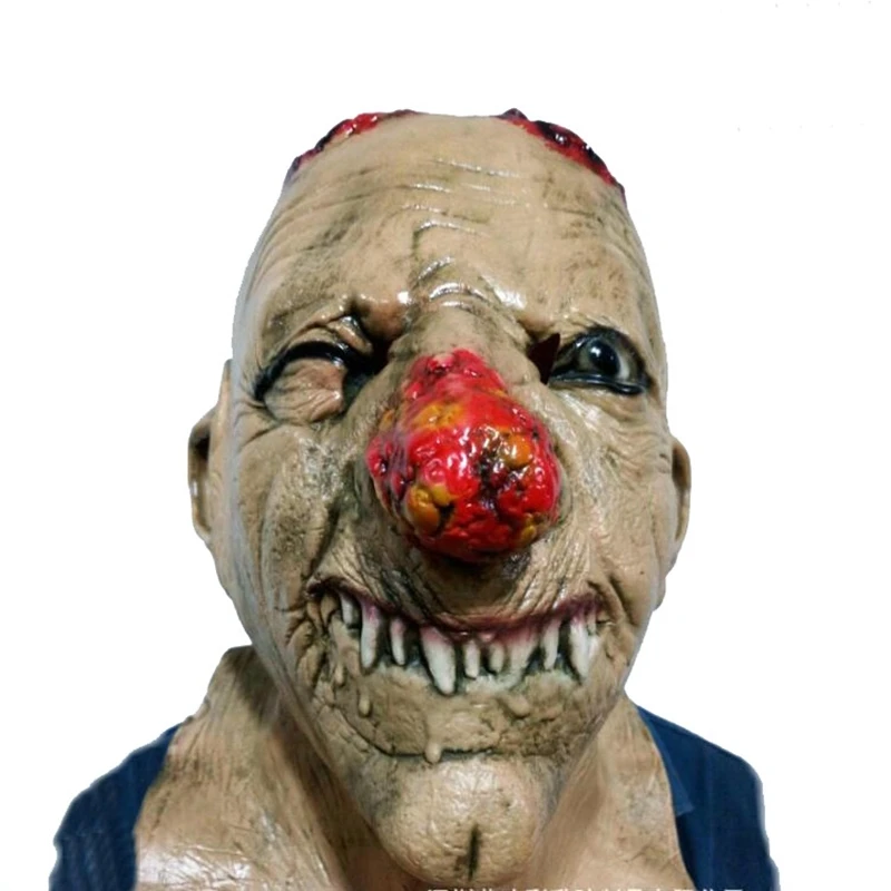 2019 флюоресцентная латексная маска клоуна на все лицо с большим ртом и красными