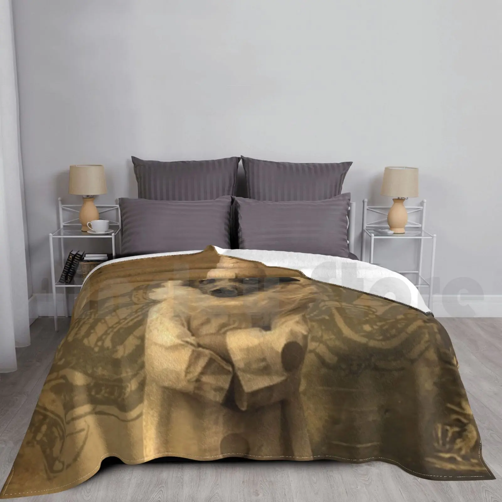 Elazarus P. Модное винтажное одеяло с изображением магнолии клоуна и сепии