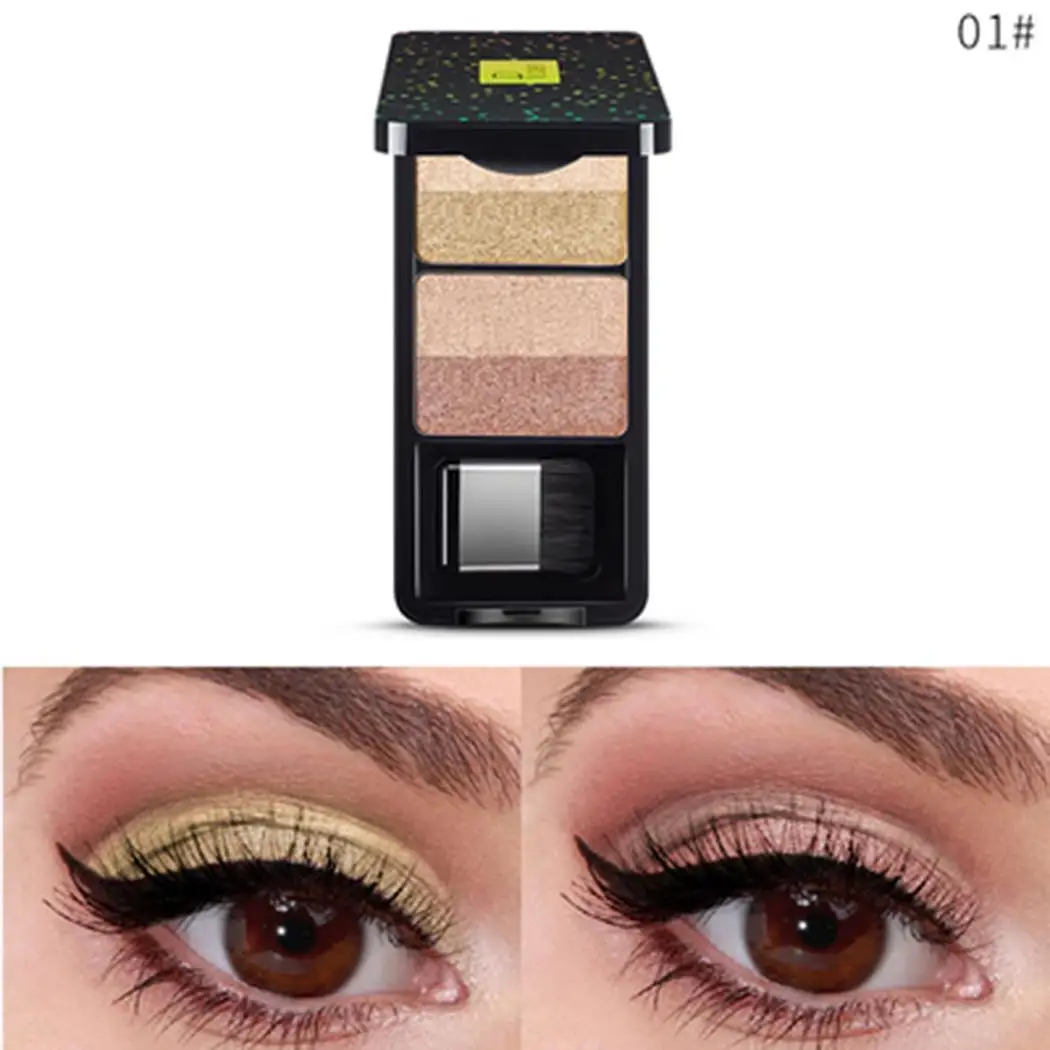 Women Glitter Highlight Long Lasting Eyeshadow All Skin Types Palette Smear Casual China Eye Makeup Tool |