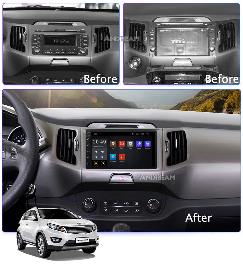 Автомагнитола для KIA Sportage R 2010-2016 9 дюймов Android 8 1 четыре ядра GPS-навигация головное
