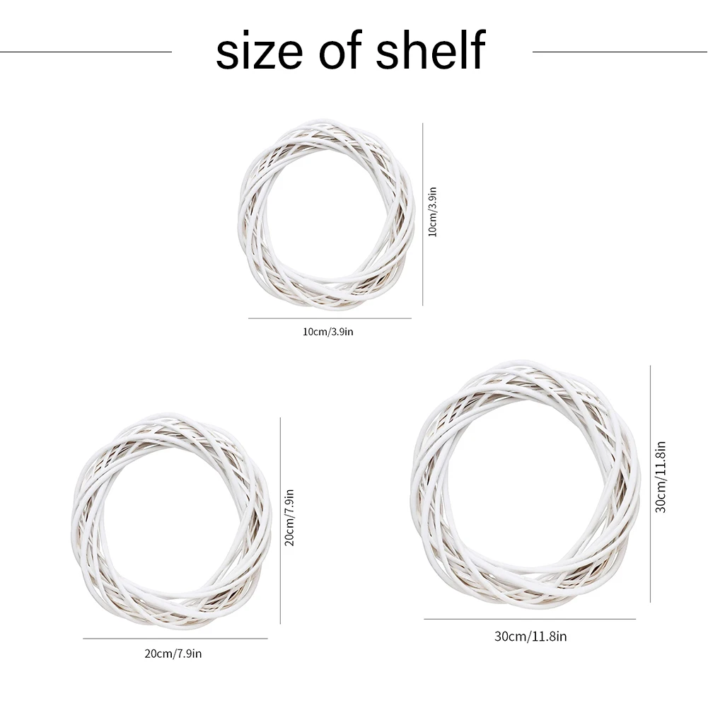 

10/20/30 CM Wicker Wreath Decor Christmas Rattan Vine Ring Floral Hoop Natural Ornaments Craft Accessories DIY Garland Gifts