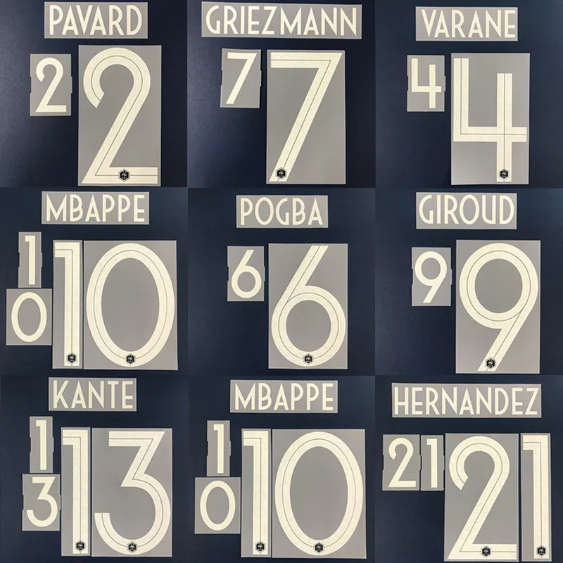 2 звезды Франция 2018 GRIEZMANN MBAPPE POGBA PAVARD KANTE VARANE GIROUD HERNANDEZ на заказ Nameset горячая