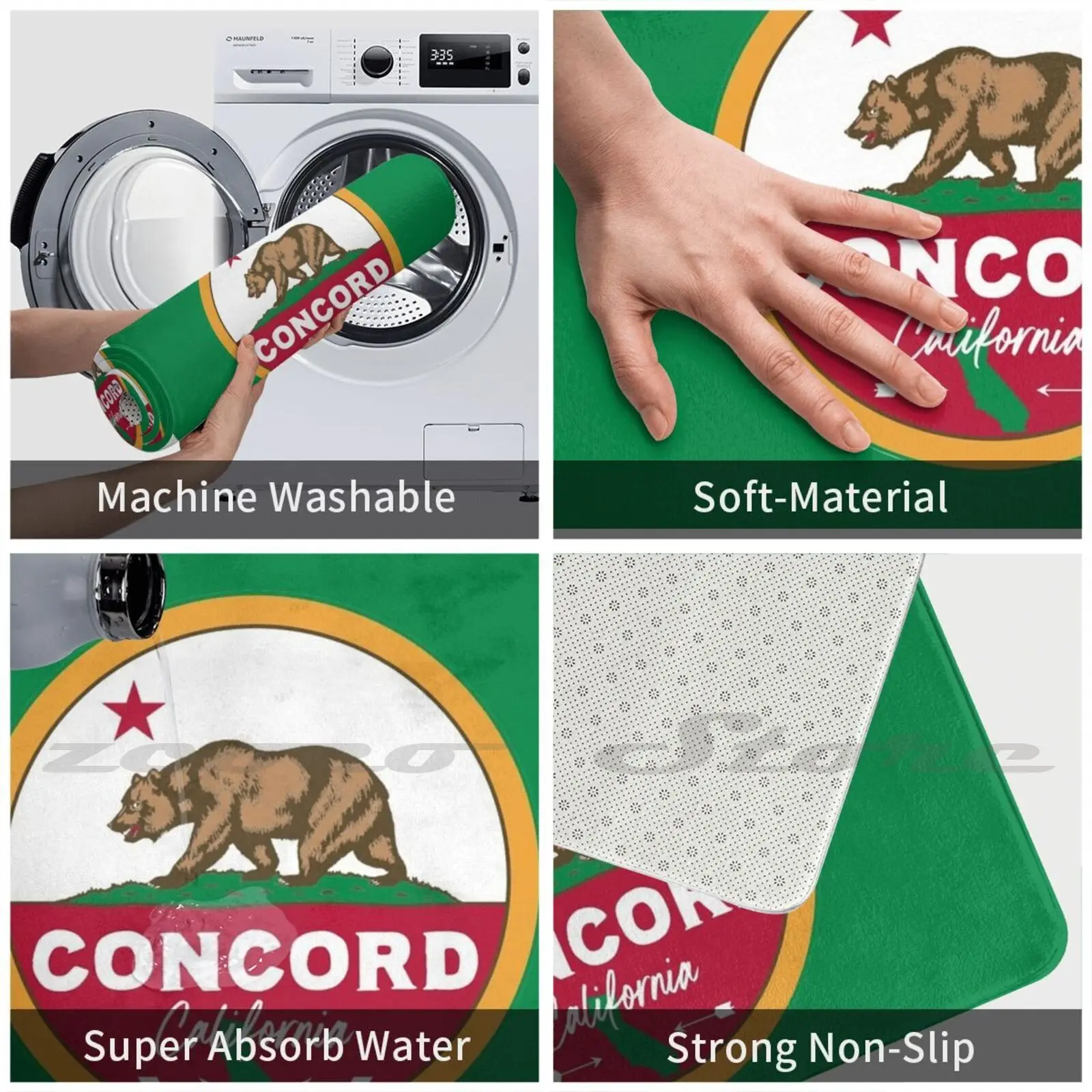 California Ca State Flag Badge Soft Mat Doorway Non-Slip Water Uptake Carpet Souvenirs Girl Guy | Дом и сад