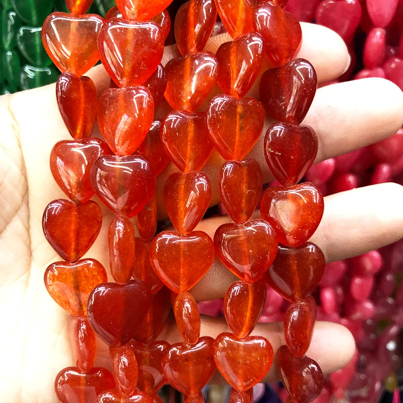 28 шт. бусины из оранжевого и красного агата |