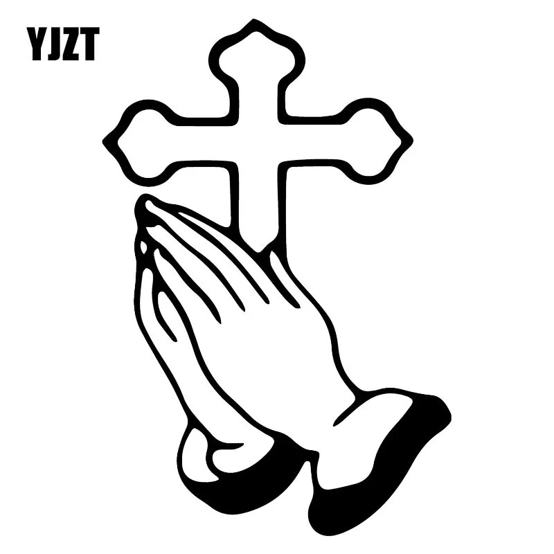 

YJZT 11,5X17,2 см крест Молящиеся виниловые окна багажника Decoraiton Переводные картинки наклейки для автомобиля C25-0814