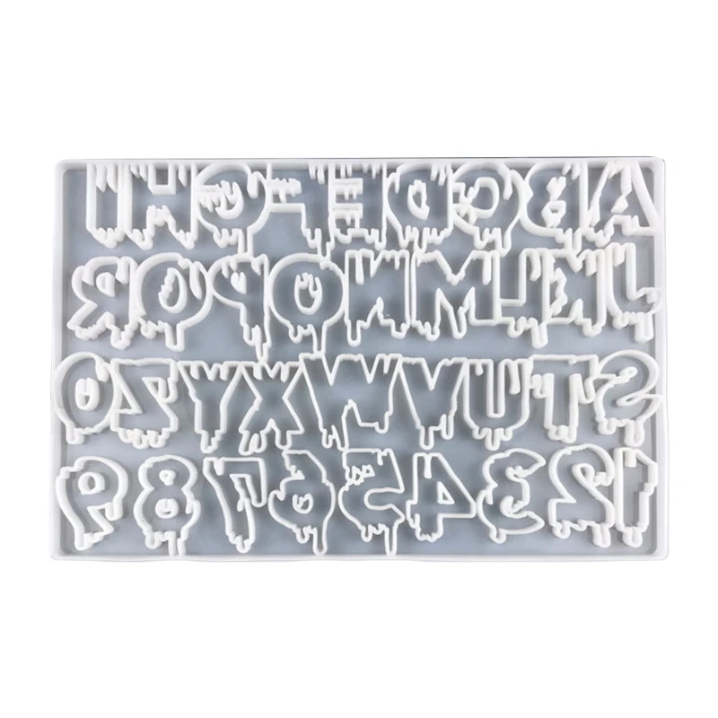 

DIY English Alphabet Numbers Keychain Silicone Epoxy Mold DIY Keychain Pendant Jewelry Crafting Mould for Halloween Gift A5KE