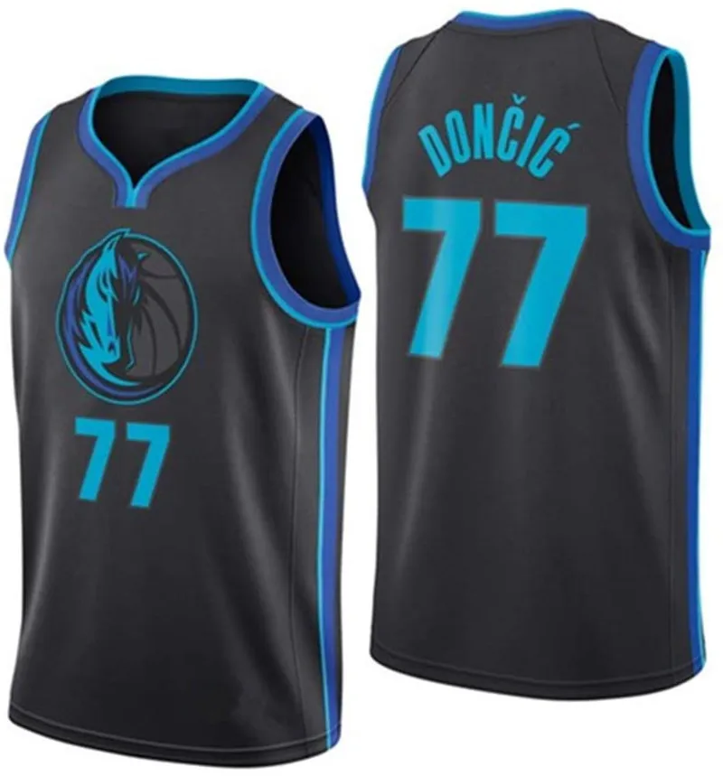

2021 City Edition Luka Doncic 77 Embroidery Basketball Jerseys Vest Dirk Nowitzki T Shirts Steve Nash Jason Kidd Men Tank Tops