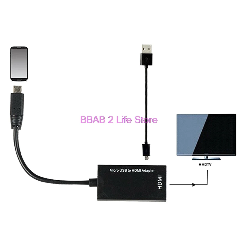 

Micro Usb To Hdmi Adapters Digital Video Audio Converter Cable Connector Laptop Phone With Mhl Port
