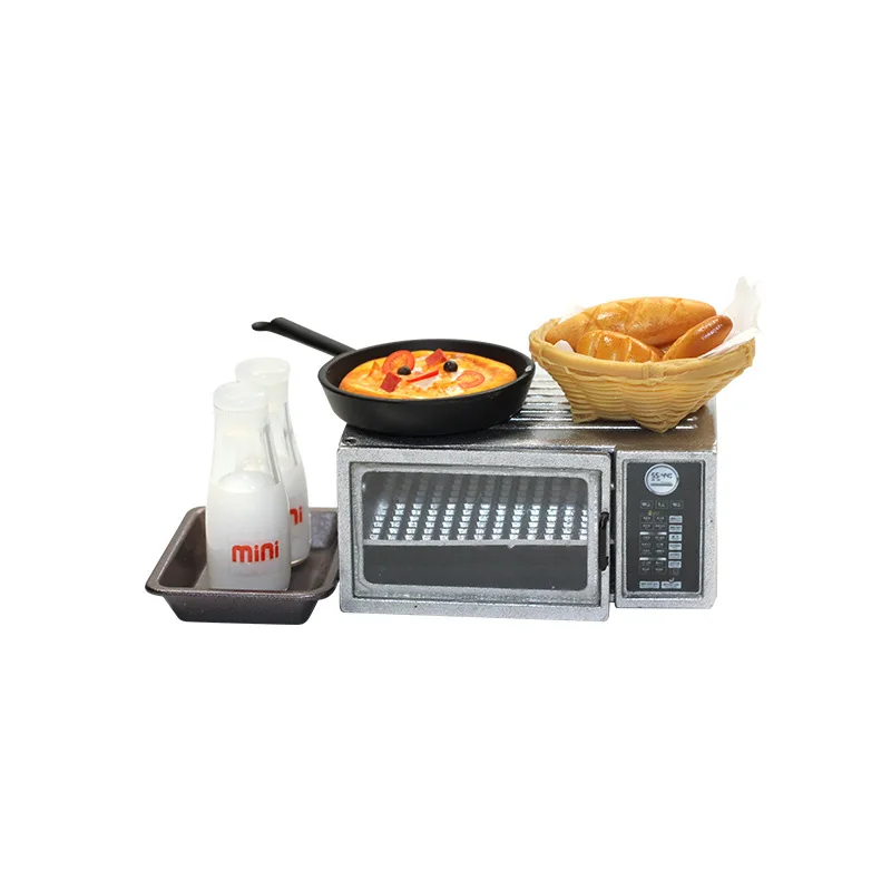 

1Set 1:12 Doll House Accessories Micro-View Shooting Props Model Toy Oven Milk Bread Gourmet Series N121