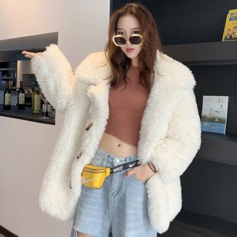 Heydress 2019 Женское зимнее теплое пальто из искусственного меха с роговыми