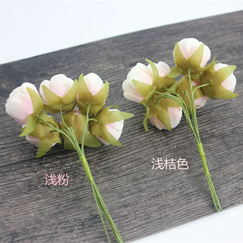 Маленький букет роз 6 шт. искусственные бутоны шелковые розы сделай сам