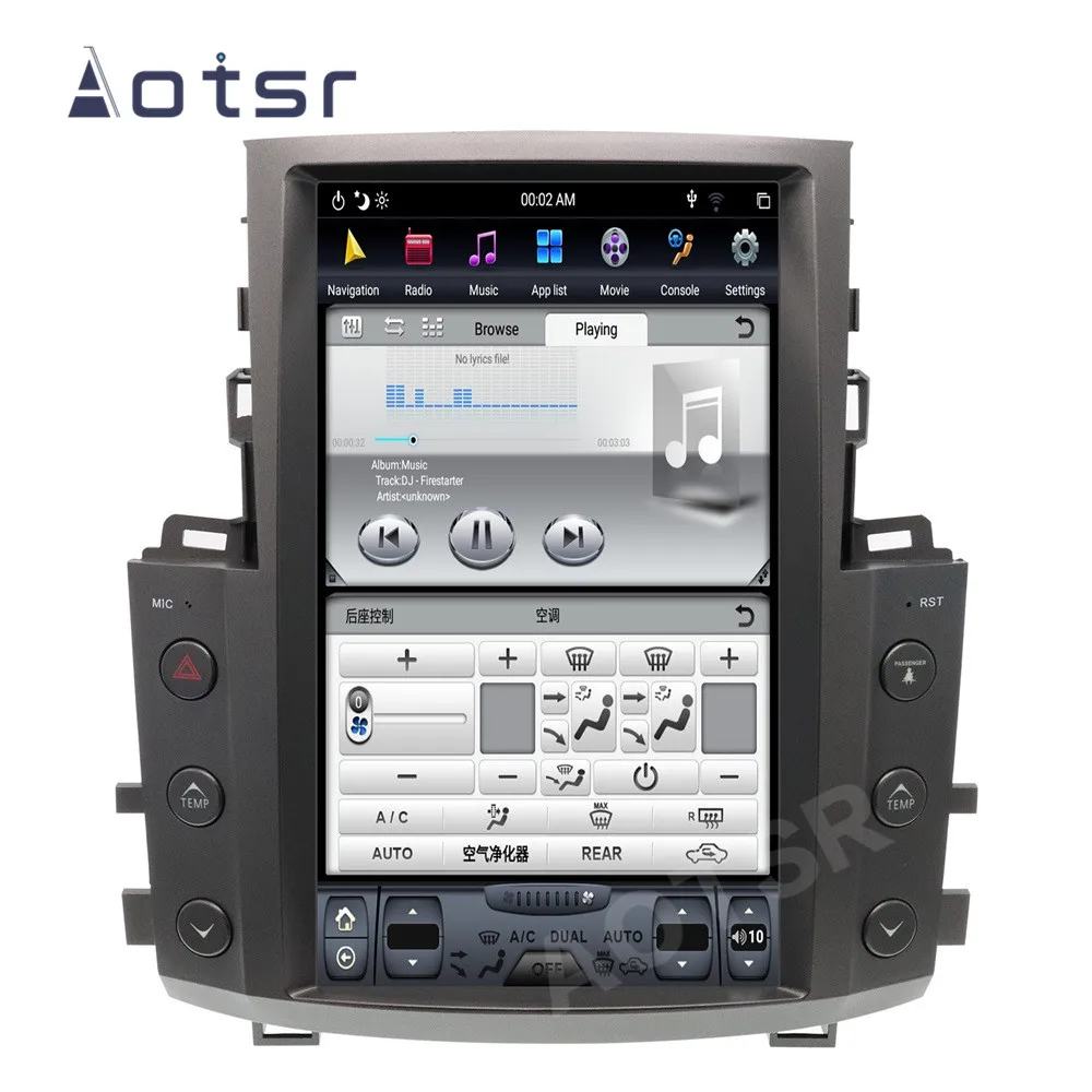 Автомобильный плеер AOTSR Tesla Style Android 8 для Lexus LX570 2007 2015 Центральный Мультимедиа 2 Din