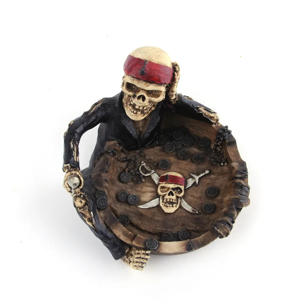 

Skull ashtray resin smoking set gift for boyfriend ashtray creative home gadget cigarette gift restaurant tray LB61903