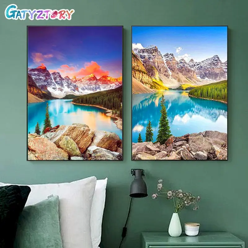 

GATYZTORY Seaside DIY Painting By Numbers On Canvas Oil Pictures For Adults Landscape Coloring By Number Frame Home Decor