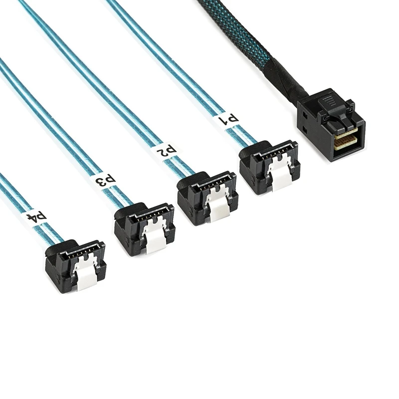 Mini SAS интерфейс HD 36P SFF 8643 SATA 7Pinx4 90 градусов разъем литья под давлением кабель