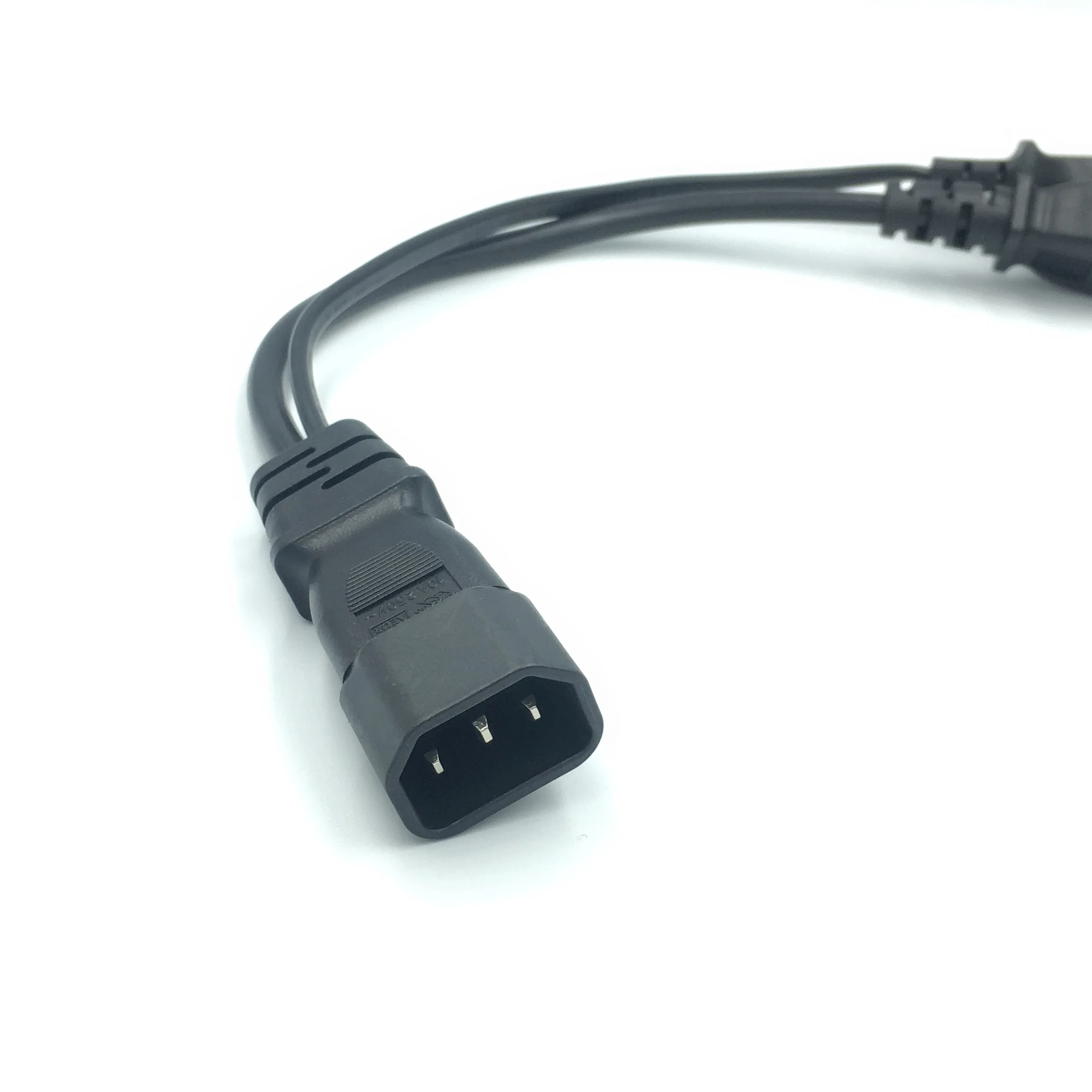 IEC320 3-контактный разъем C14 к мужскому C13 + 2 отверстия EU 4 0 мм розетка шнур питания