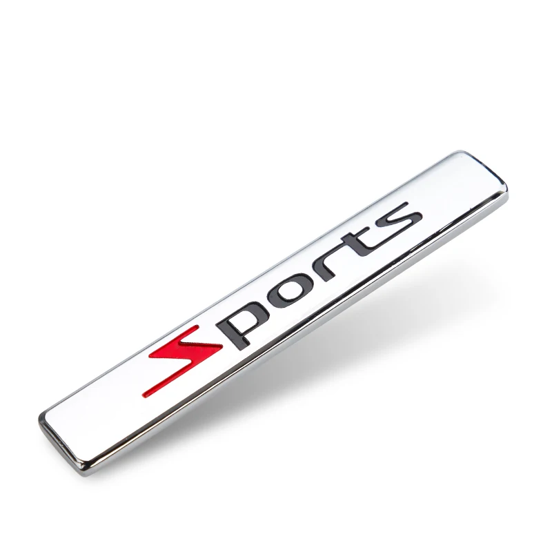 

Car Decorate Metal Stickers Logos Apply To Leaf Fender Side Rear Trunk Emblem Refitting Cover Trim 1Pcs For Sports Accessories