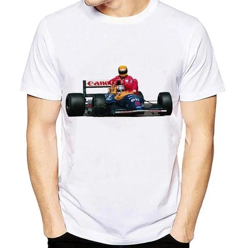 

Футболка унисекс с машинами для фанатов, все F1, Айртон, Сенна, сеннакарс, приталенная белая футболка для фитнеса, Повседневная футболка, Мужс...