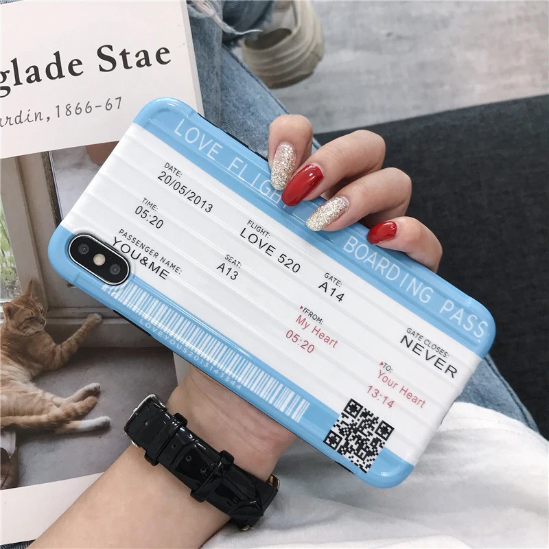 Мягкий чехол для телефона из ТПУ с 3D романтической любовью и воздушным билетом