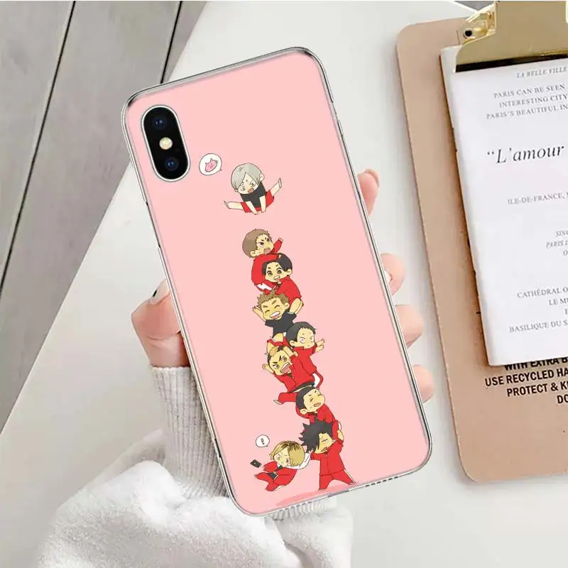 Cute Anime Volleyball Haikyuu Phone Case For iPhone 14 11 12 13 Pro Max Xr X Xs Mini 8 7 Plus 6 6S SE 5S Soft Fundas Coque Shell images - 6