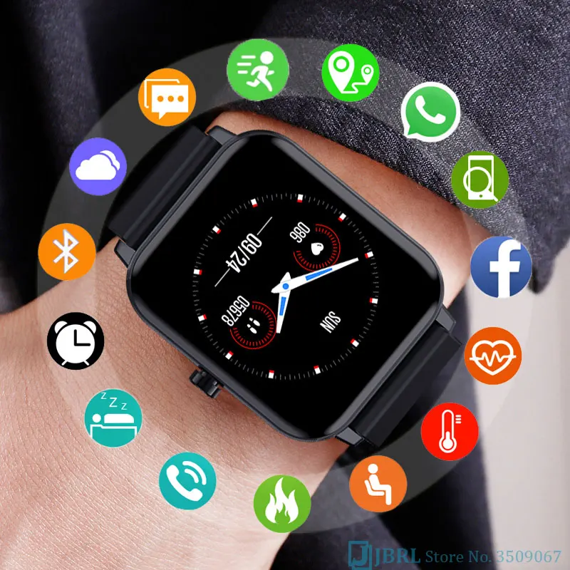 Полностью сенсорные Смарт часы для женщин и мужчин умные электронные Android IOS