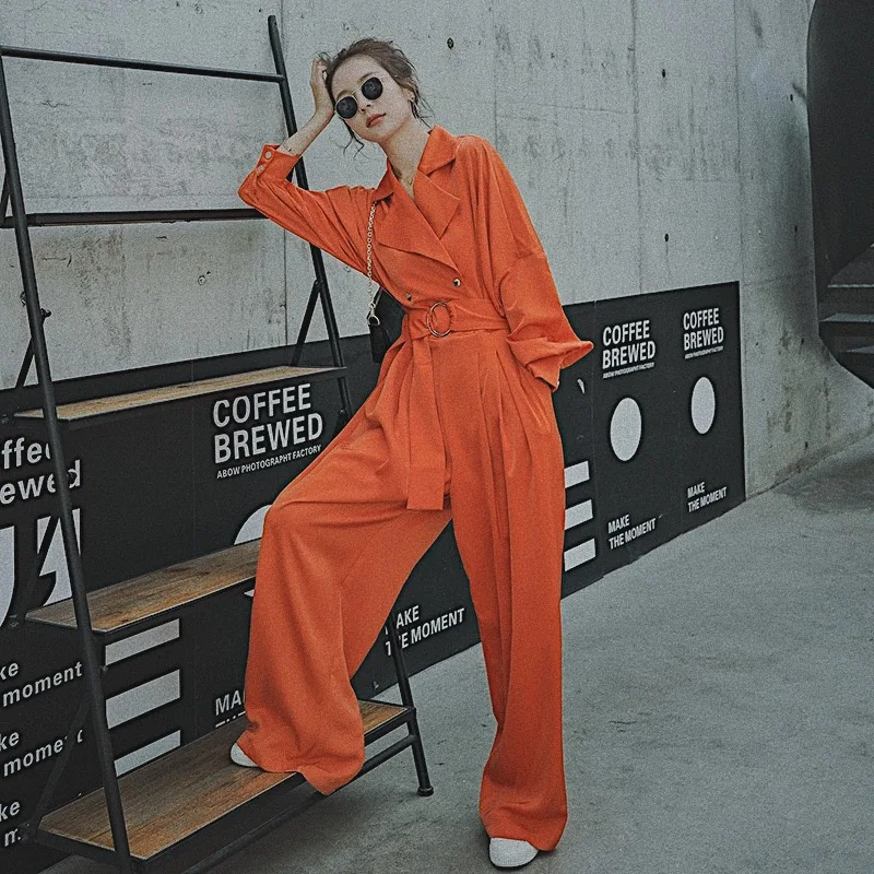 Женский бандажный комбинезон с длинным рукавом Свободные повседневные брюки