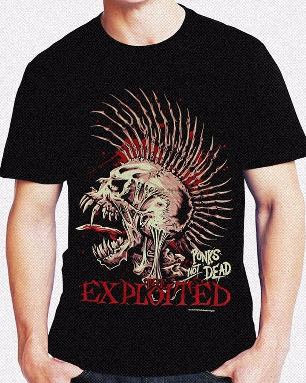 Модные хлопковые футболки The exploited Punks Not Dead с коротким рукавом MenFunny Cool t Shirt|Мужские