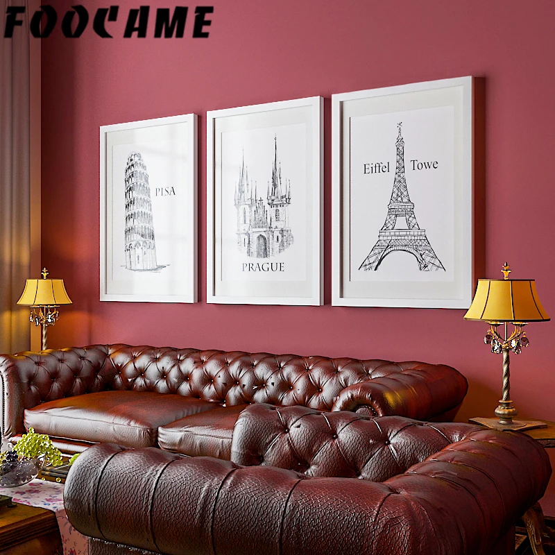 Canvas Painting Black White Statue of Liberty Eiffel Tower London Bridge Line Poster Wall Art Print Living Room Pictures Decor | Дом и сад