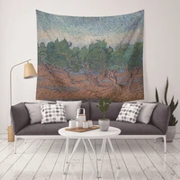 yaapeet 1pc plant wall tapestry polyester forest hanging tapestry elegant painting home decoration retro pastoral wall hanging