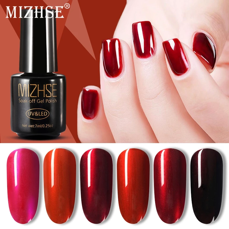 

MIZHSE 7 мл УФ-гель для ногтей, зеркальный титановый красный Гель-лак для ногтей, металлический цветной лак для ногтей, УФ-Гель-лак, нужно Серебр...