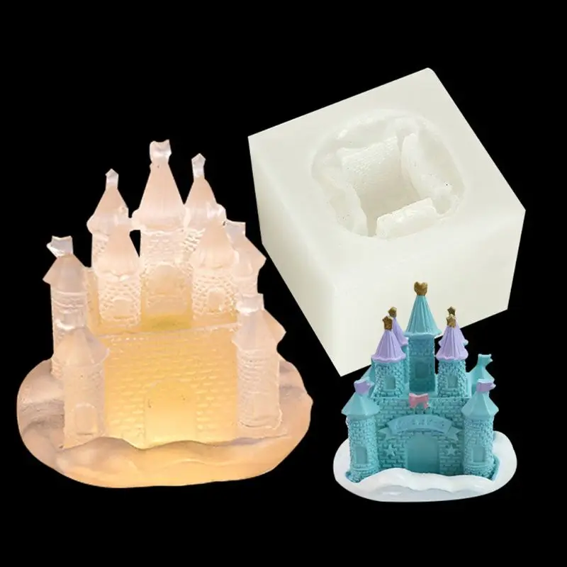 

3D Castle Silicone Mold Fondant Sugarcraft Cake Mould Epoxy Resin Jewelry Tools 203B