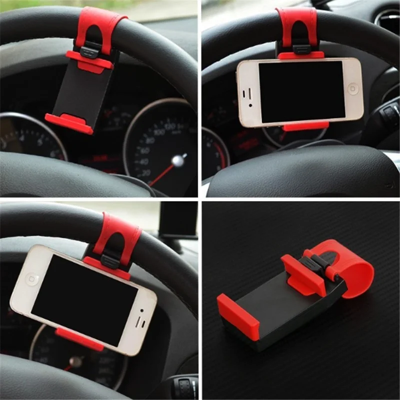car steering wheel car phone holder stand gps navigation drive bike handlebar clip mount bunt bracket for iphone samsung xiaomi free global shipping