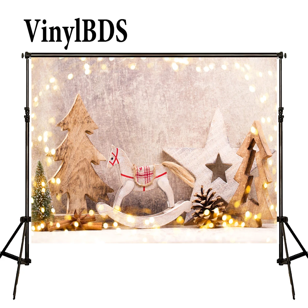 

VinylBDS Photography Background Navidad Backdrop Glitter Backdrop Gray Soild Brick Wall Backdrops Arbol Navidad Madera Backdrops
