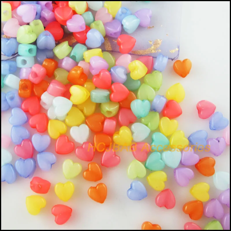 100 шт. акриловые бусины-разделители в форме сердца 8 5 мм | Украшения и аксессуары