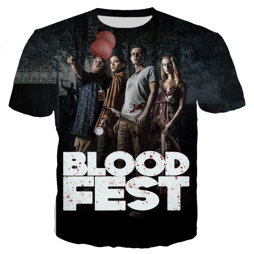 

Movie Blood Fest T Shirts Men/women 3D Blood Fest Printed T-shirt Harajuku Style Short Sleeve Streetwear Shirts Oversize Tops
