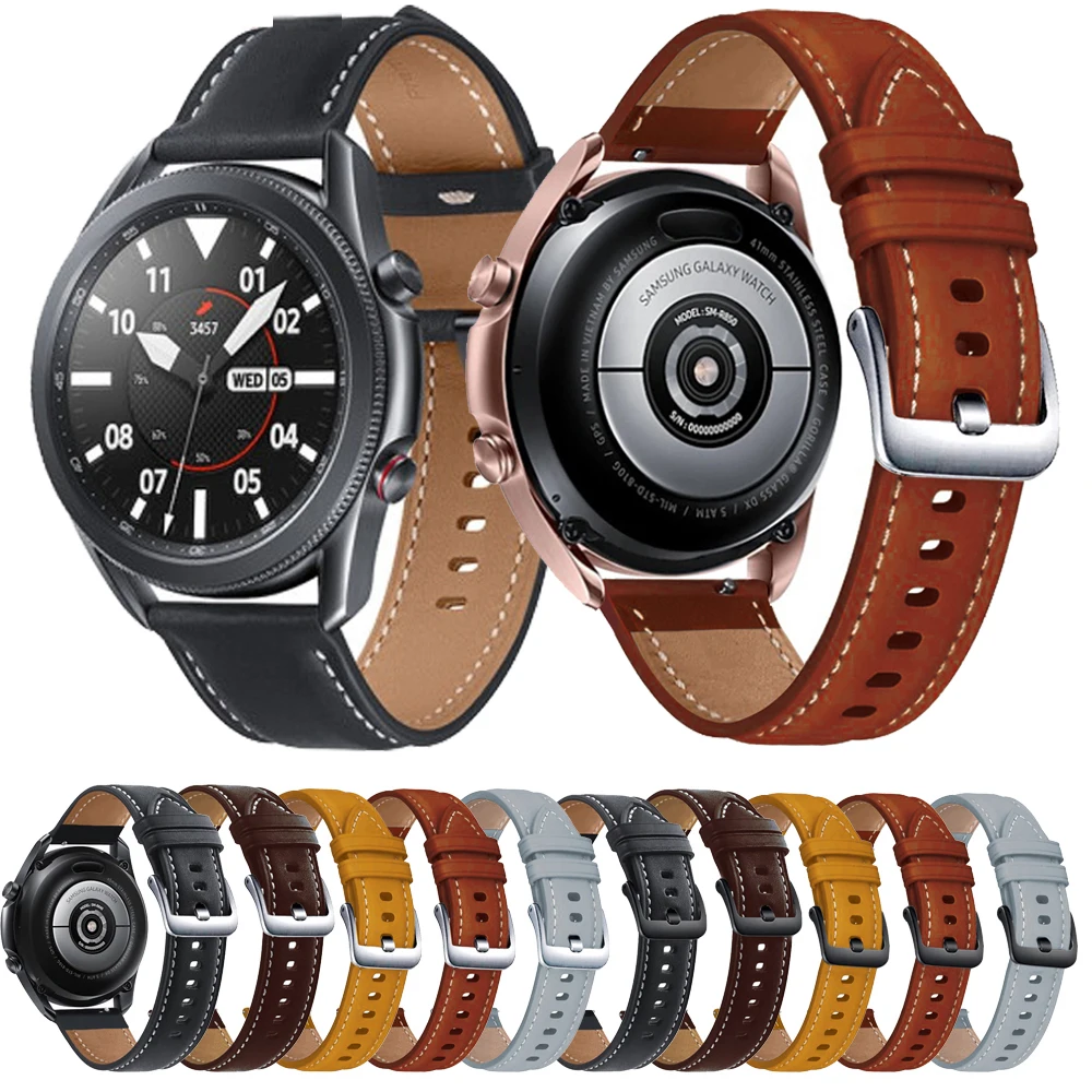 Ремешок из натуральной кожи для Samsung Galaxy Watch 3 45 мм