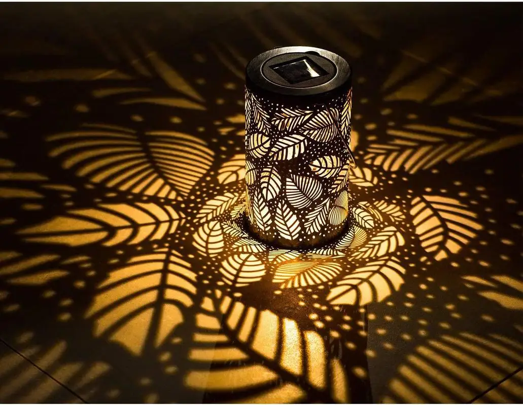 Solar Garden Light Metal Hollow Projection Hanging Lamp for Outdoor Yard Pathway Lawn Decoration Power | Дом и сад