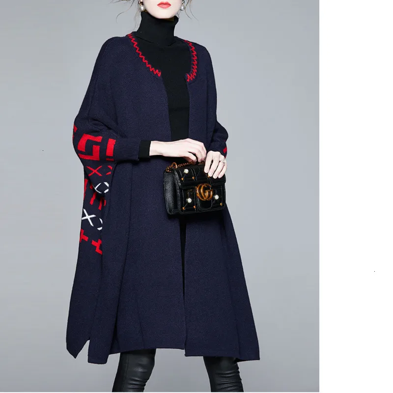 Осенне зимний свитер XUXI пальто 2019 вязаный кардиган контрастных цветов с рукавом