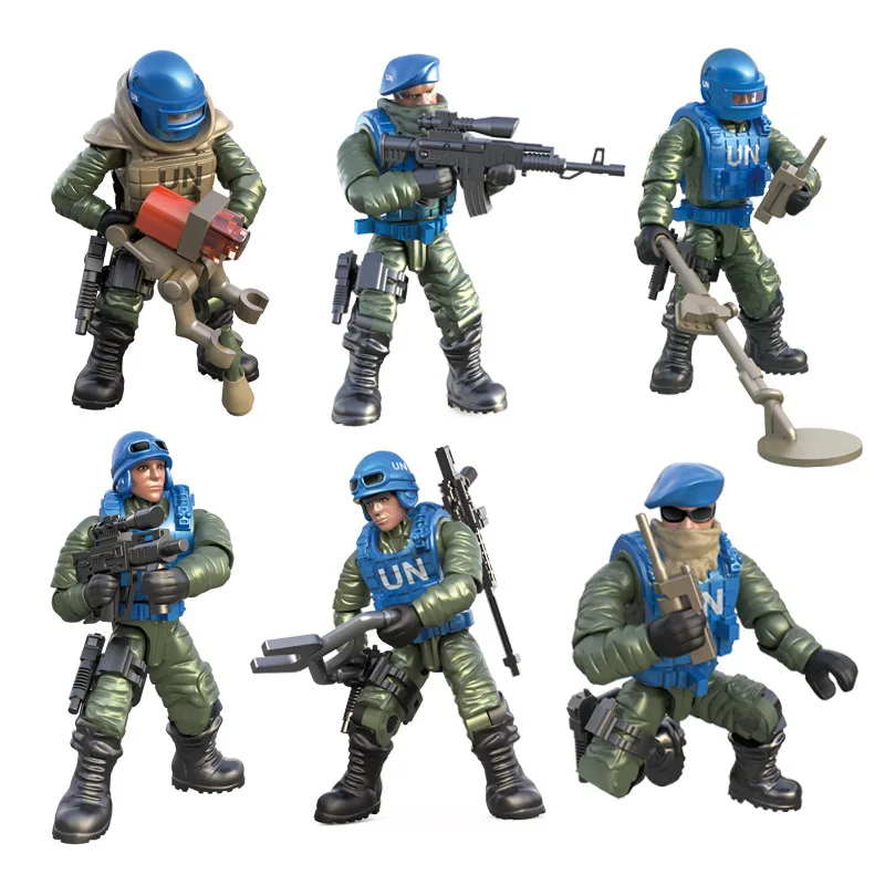 

6 шт., подвижный солдат, военная модель, игровой набор, спецназ, фигурки, детские игрушки, пластиковый солдатик, Мужской Цельный шарнир, можно ...