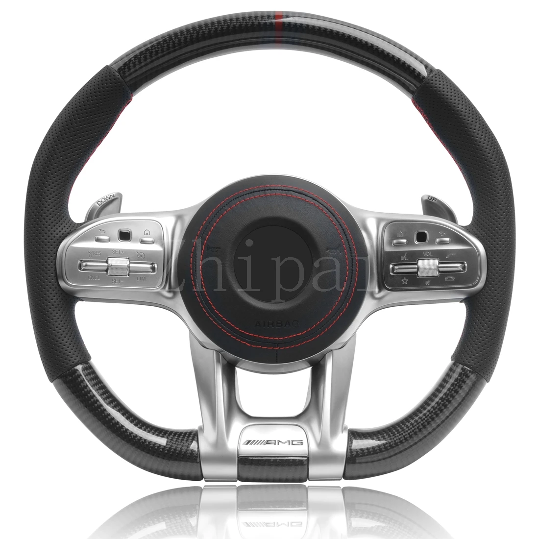 

Рулевое колесо из углеродного волокна и перфорированной кожи для Mercedes Benz AMG GT C G S A CLA GLE E GLB GLC Series