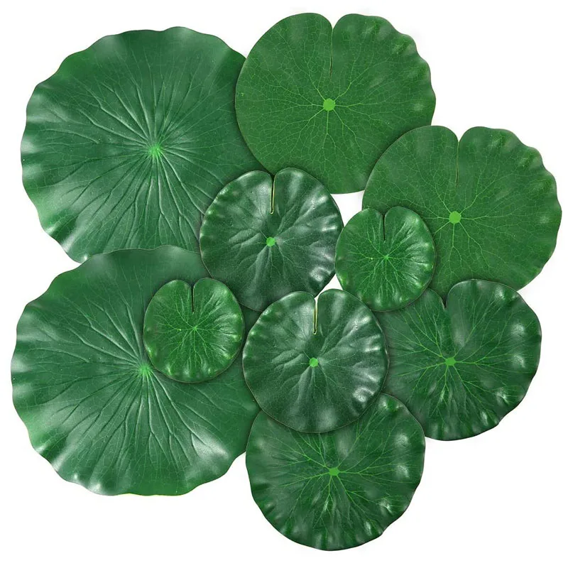 

15 Pieces 5 Kinds Artificial Floating Foam Lotus Leaves Lily Pads Fake Foliage Pond Decor for Pool Aquarium Decoration