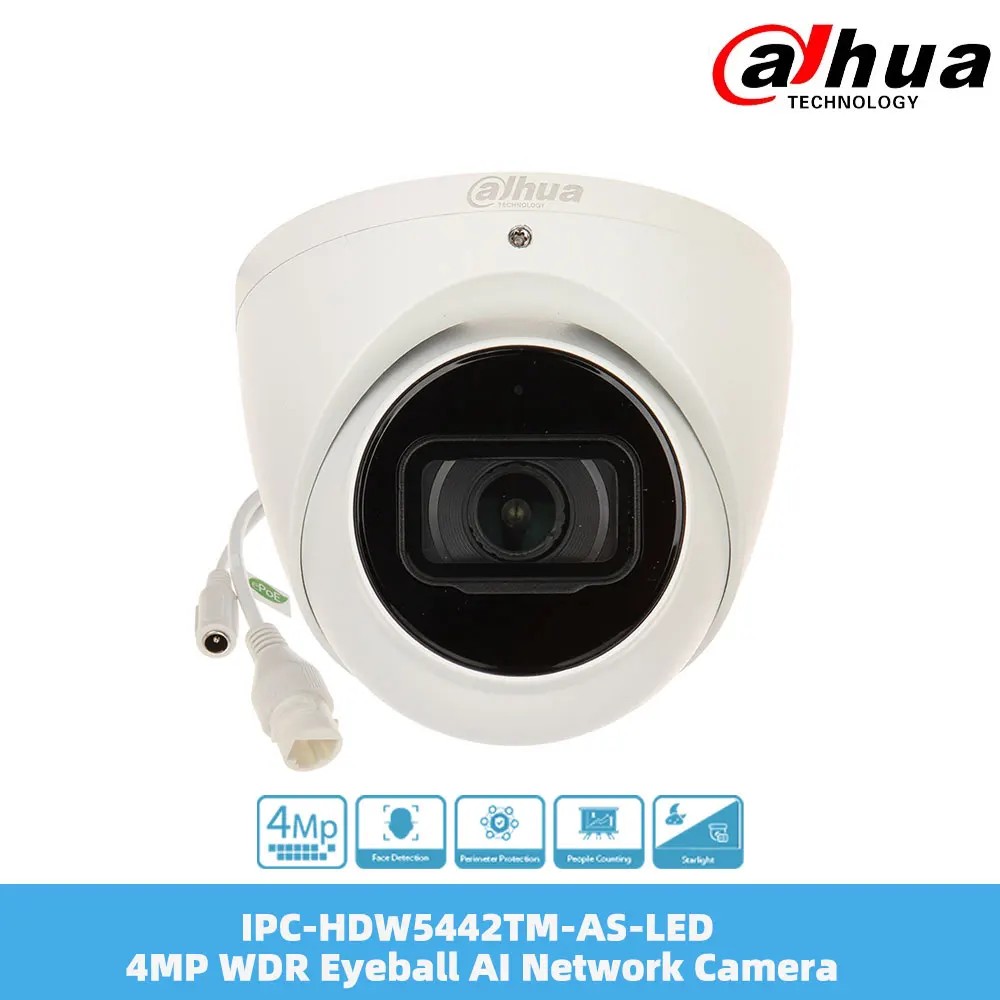 

Dahua IPC-HDW5442TM-AS-LED 4MP WDR Eyeball AI Network H.265 & H.264 2.8mm 3.6mm Fixed l Lens IP67 IK10 Built-In Mic Full Color