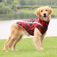 winter portable zipper dog jacket pp cotton waterproof night safety reflective strip coat design for puppy and large dogs
