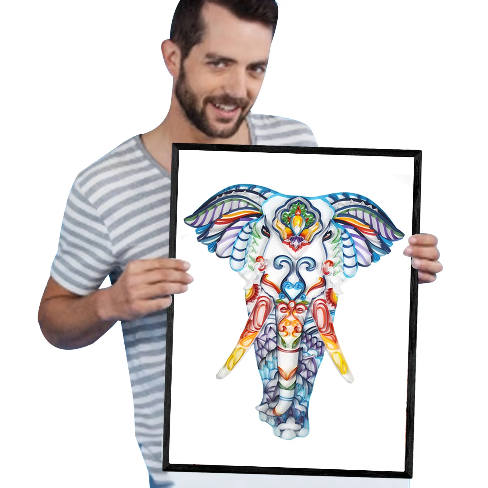 

3D Animal Paper Filigree Painting Kit Quilling Paper Painting Tool Material Kit Colored Origami Rolling Paper Crafts Dependable