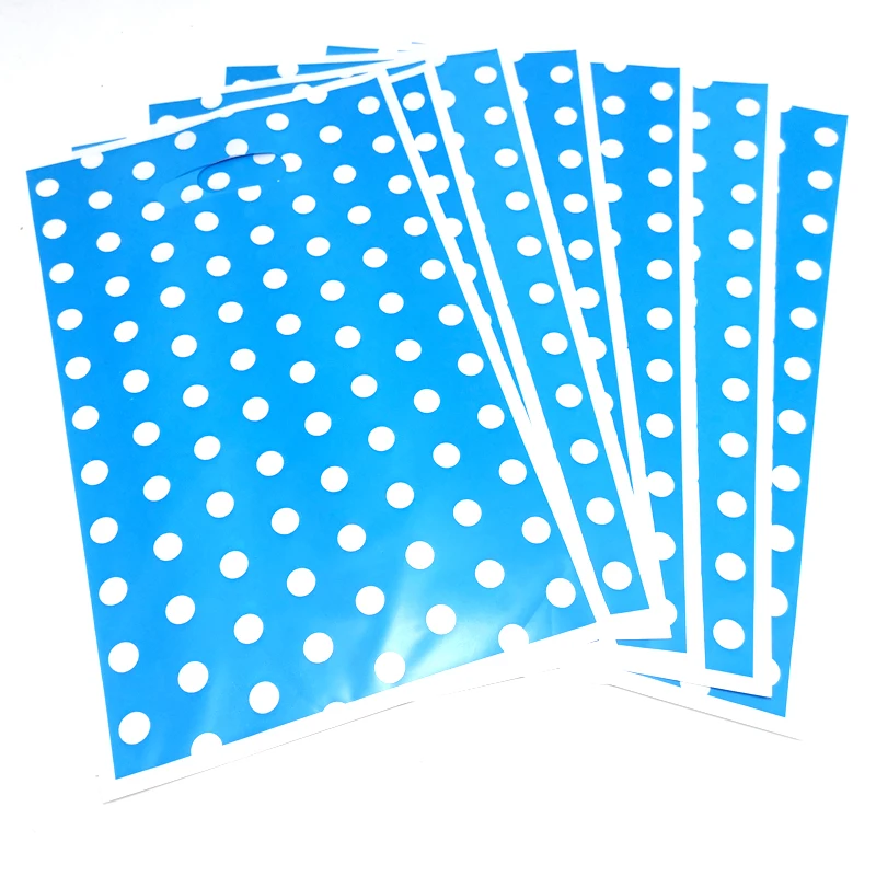 

Kids Boys Favors Blue Polka Dots Theme Baby Shower Party Loot Bags Happy Birthday Decorations Gifts Bags 100PCS Wholesale
