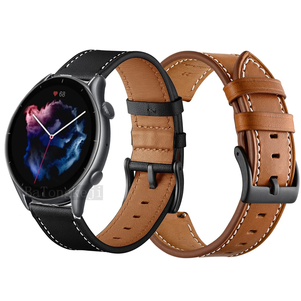 

Genuine Leather Strap for Xiaomi huami Amazfit GTS 3 Smartwatch 20mm 22mm bracelet for Amazfit GTR 3 Pro GTR 3 Watchband replace